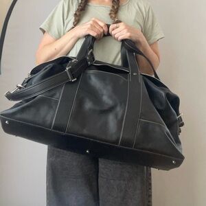 Coach Men’s Duffel Boston Bag weekender Black Leather